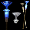 9" Blue Martini Light-Up Cocktail Stirrers